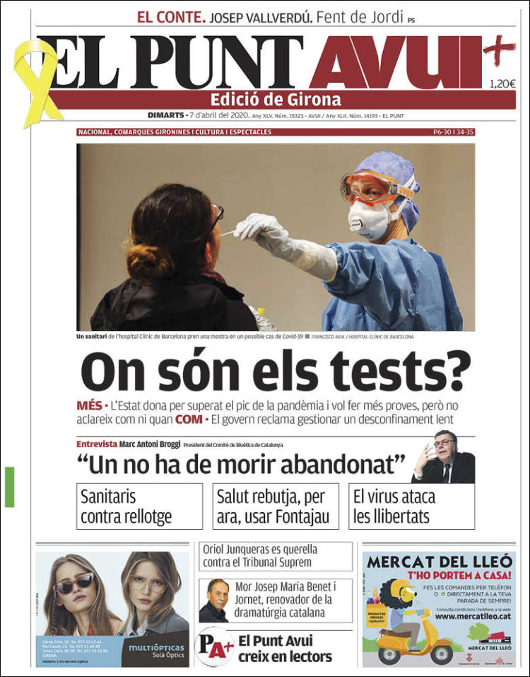 Portada de El Punt Avui - Girona (Espa&ntilde;a)