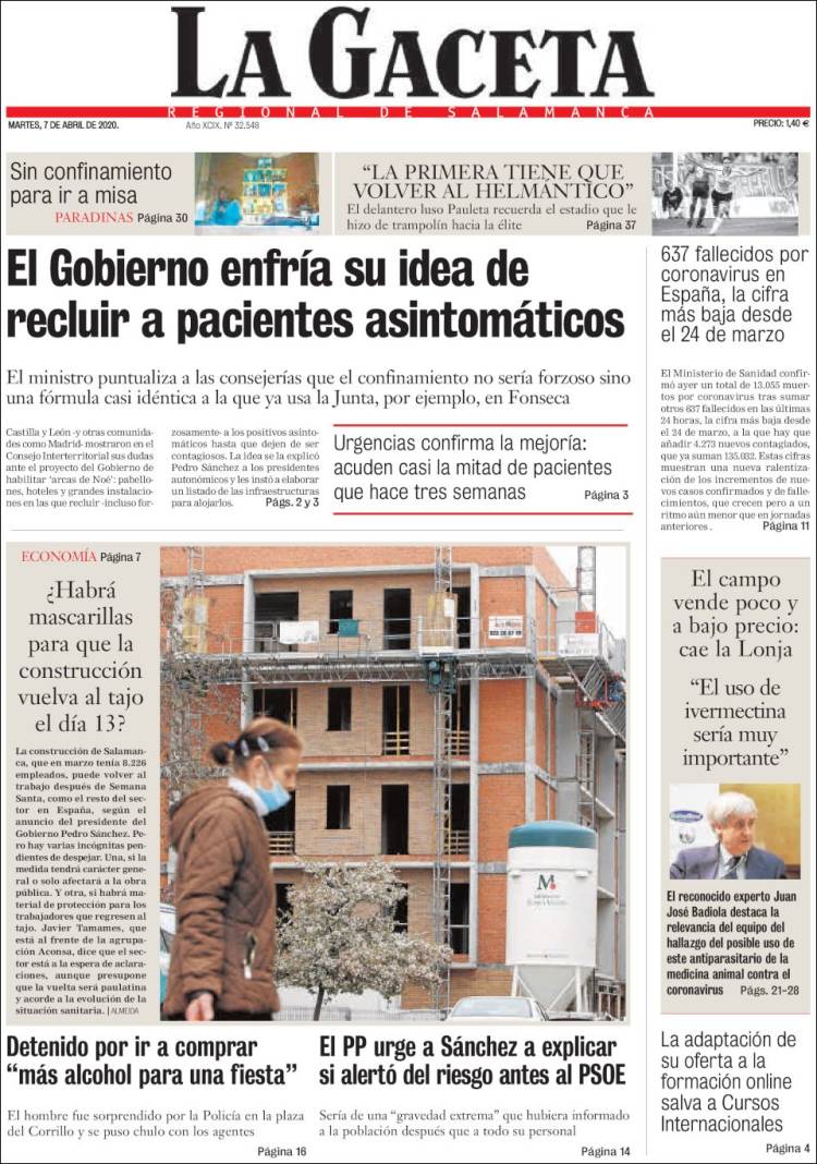 Portada de La Gaceta de Salamanca (Espa&ntilde;a)