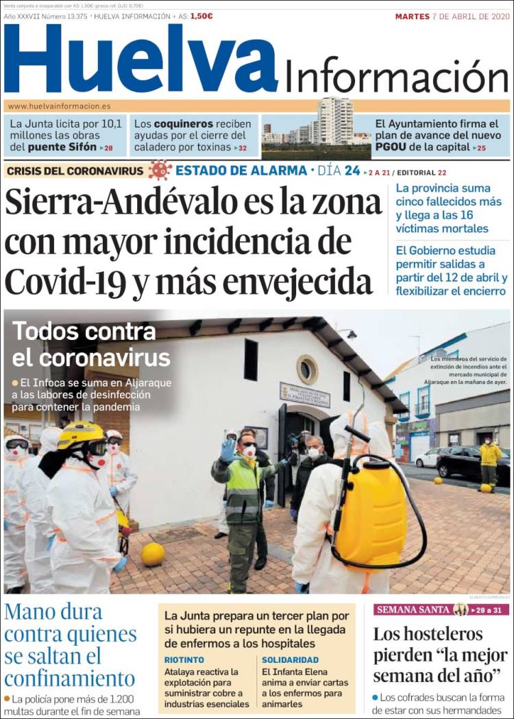 Portada de Huelva Información (Espa&ntilde;a)