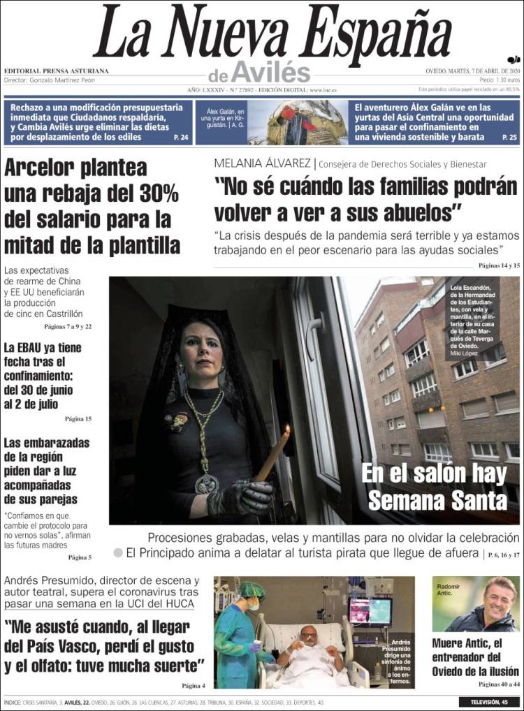 Portada de La Nueva España - Avilés (Espa&ntilde;a)