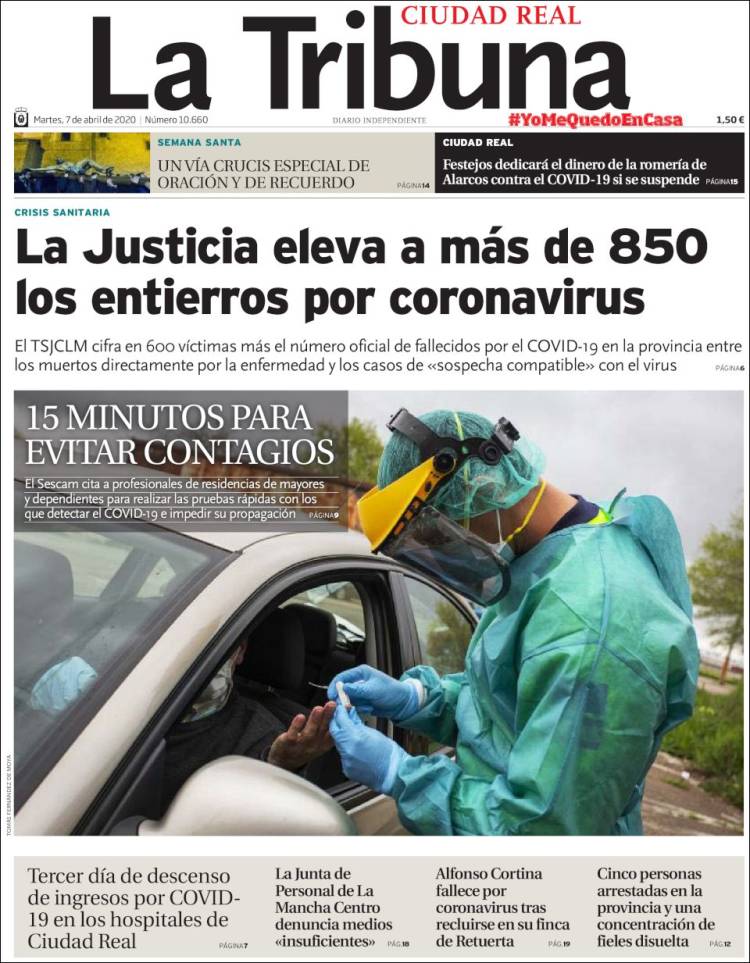 Portada de La Tribuna de Ciudad Real (Espa&ntilde;a)