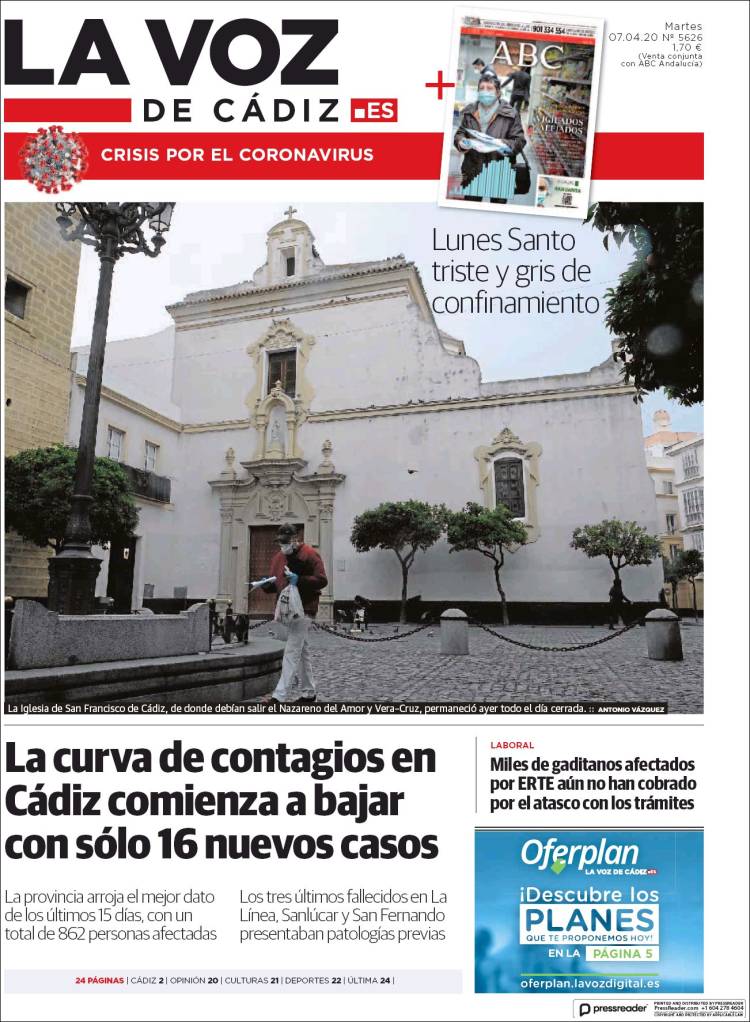 Portada de La Voz de Cádiz (Espa&ntilde;a)