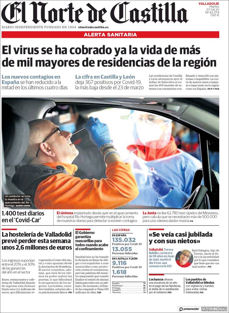 Portada de Norte de Castilla - Valladolid (Espa&ntilde;a)