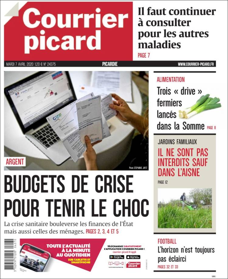 Portada de Courrier Picard (Francia)