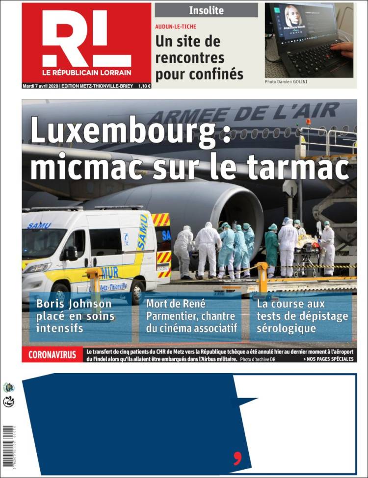 Portada de Le Republicain Lorrain (Francia)