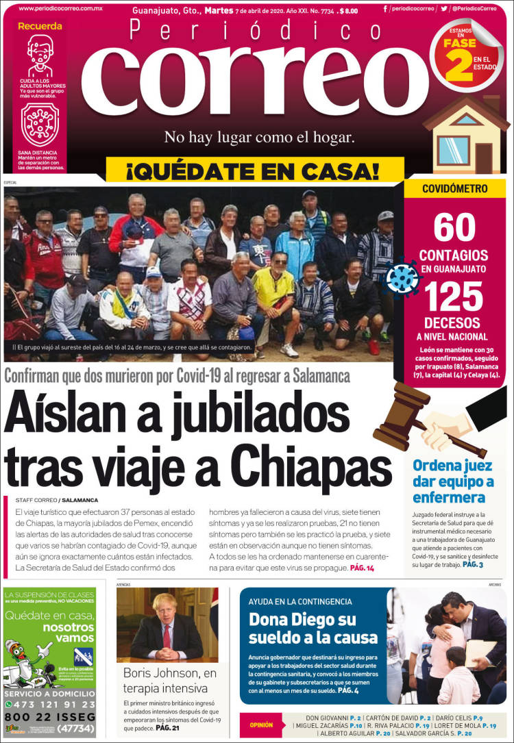 Portada de Correo - El diario del Estado de Guanajuato (México)