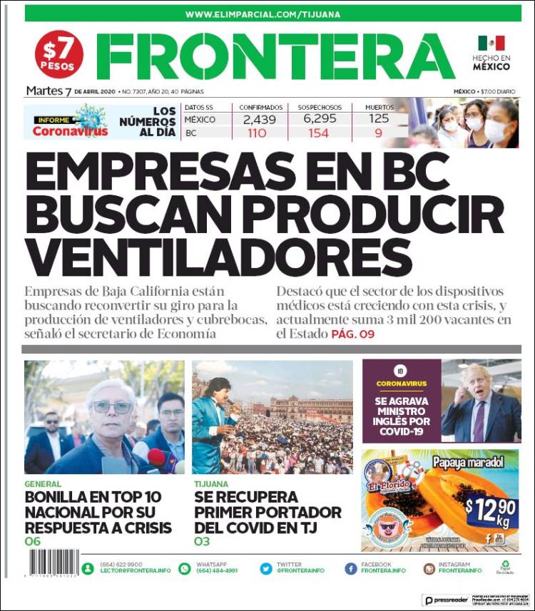 Portada de Frontera (México)