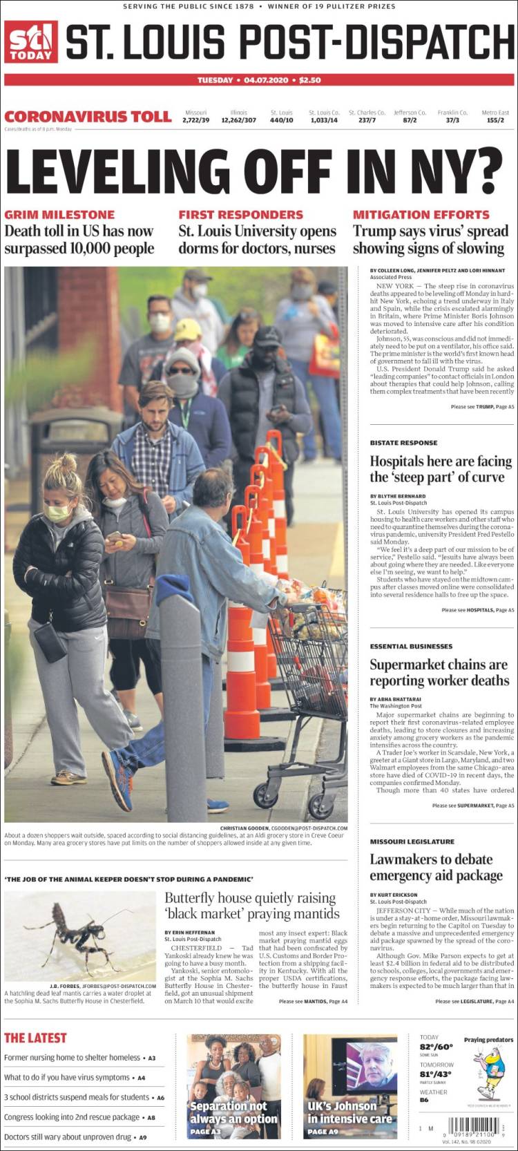 Portada de St. Louis Post-Dispatch (USA)