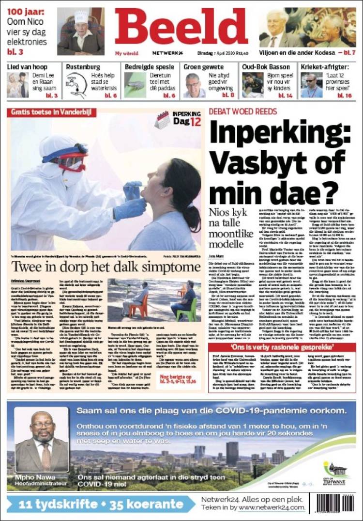 Portada de Beeld (Sud&aacute;frica)