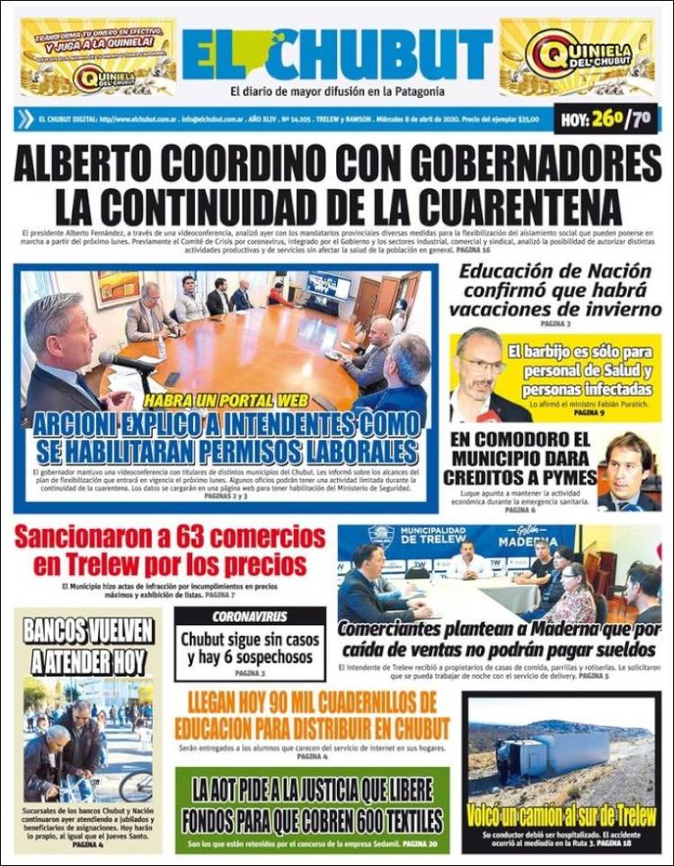 Portada de El Chubut (Argentina)