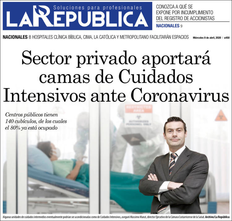 Portada de La República (Costa Rica)