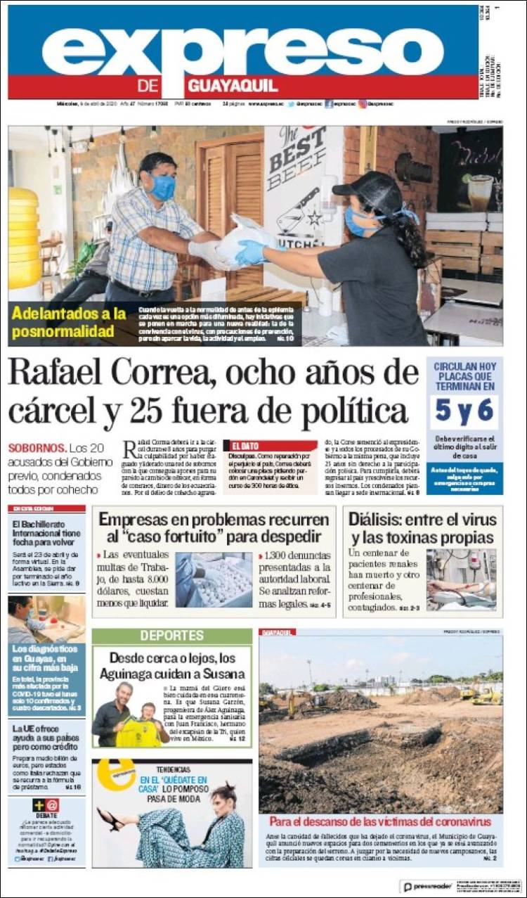 Portada de Expreso (Ecuador)