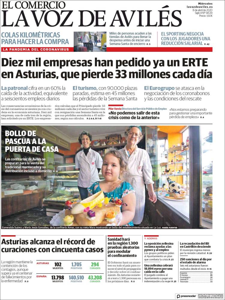 Portada de El Comercio - Avilés (Spain)