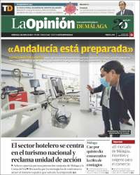 Portada de La Opinión de Málaga (España)