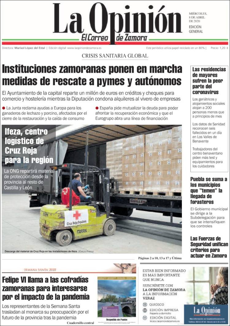 Portada de La Opinión - El Correo de Zamora (Spain)