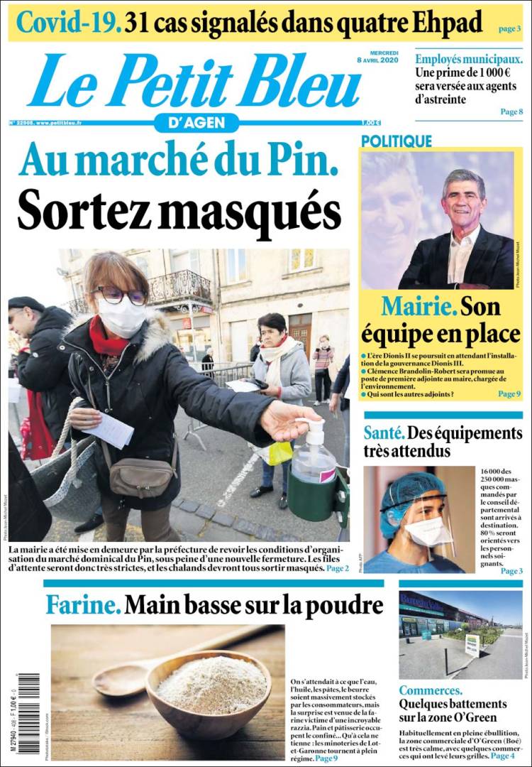 Portada de Le Petit Bleu (Francia)