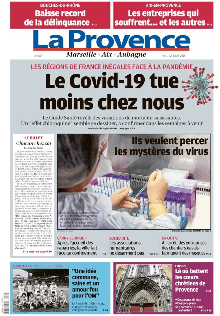 Portada de La Provence (Francia)