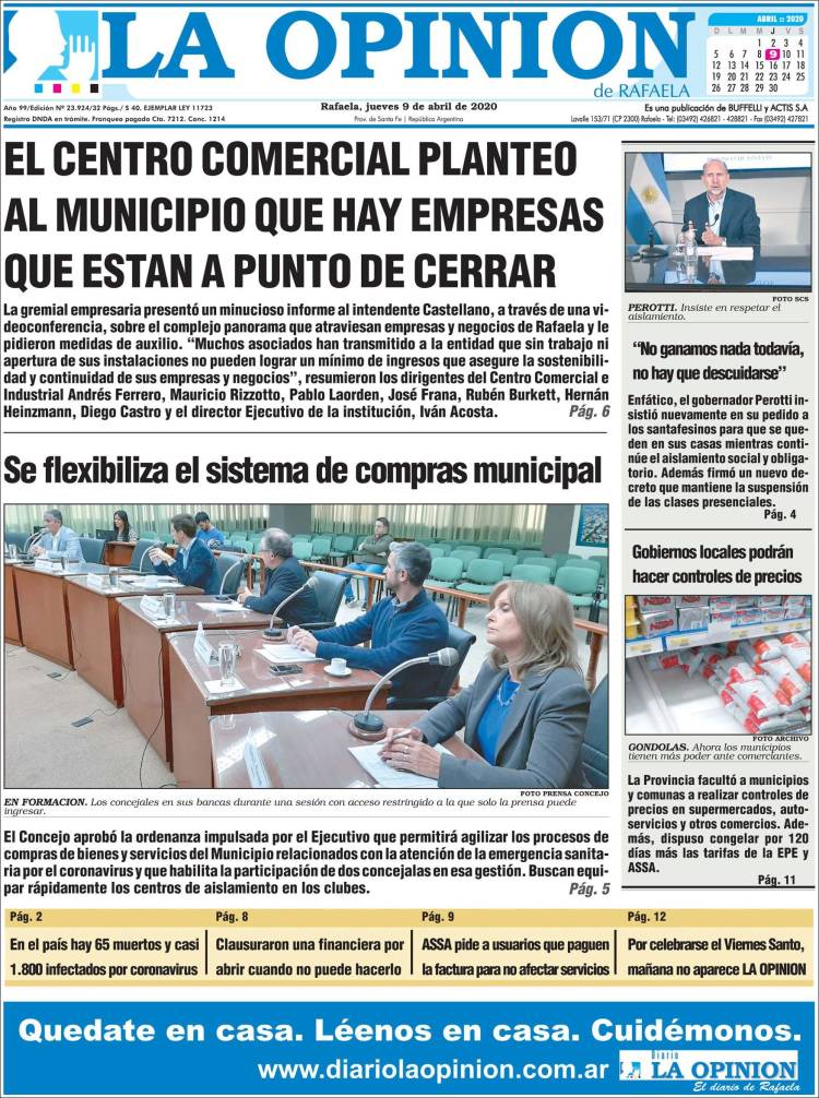 Portada de La Opinión (Argentina)