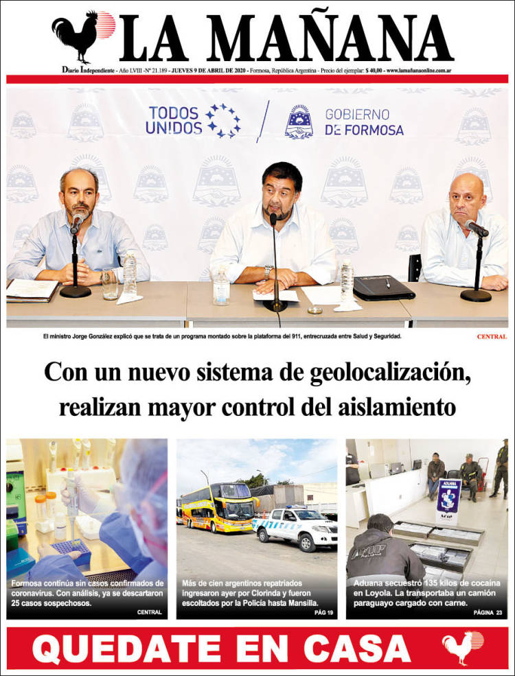 Portada de Diario La Mañana (Argentina)