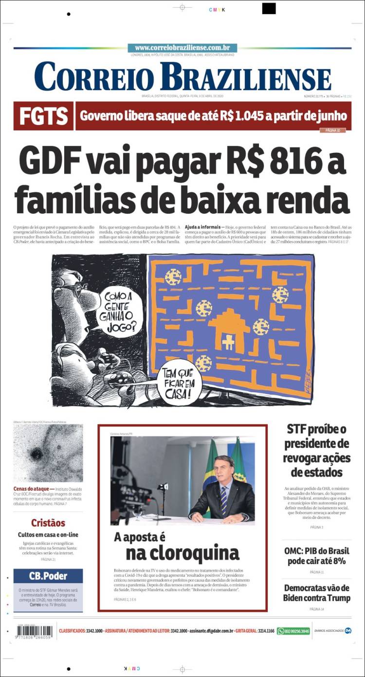 Portada de Correio Braziliense (Brasil)