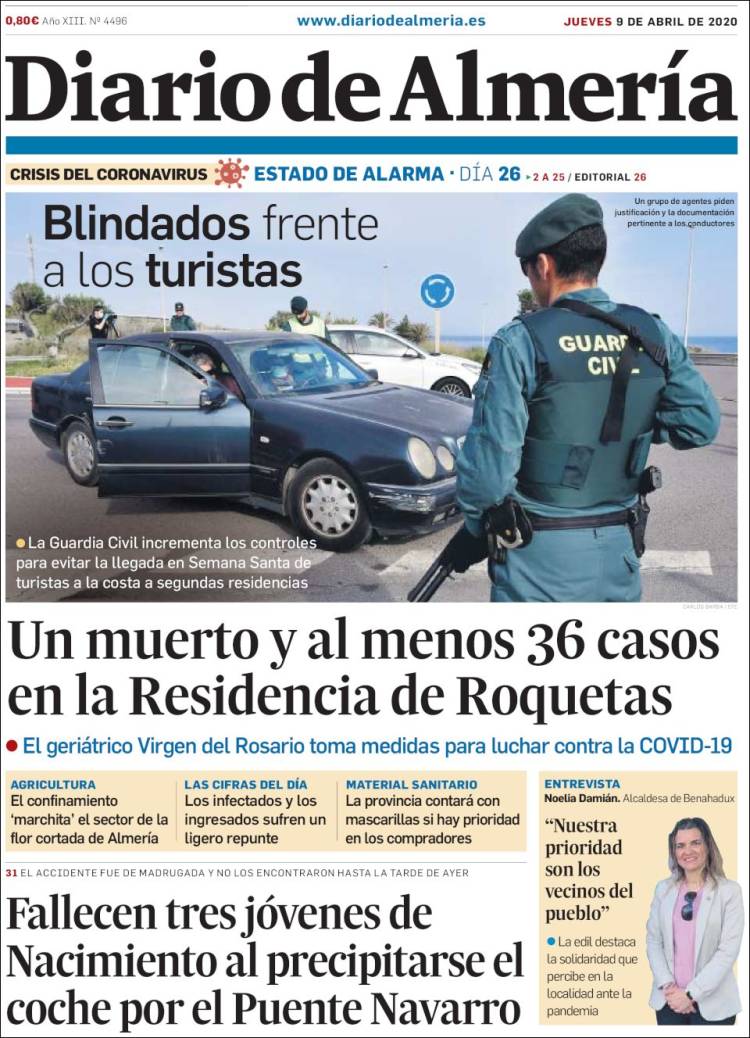 Portada de Diario de Almería (España)