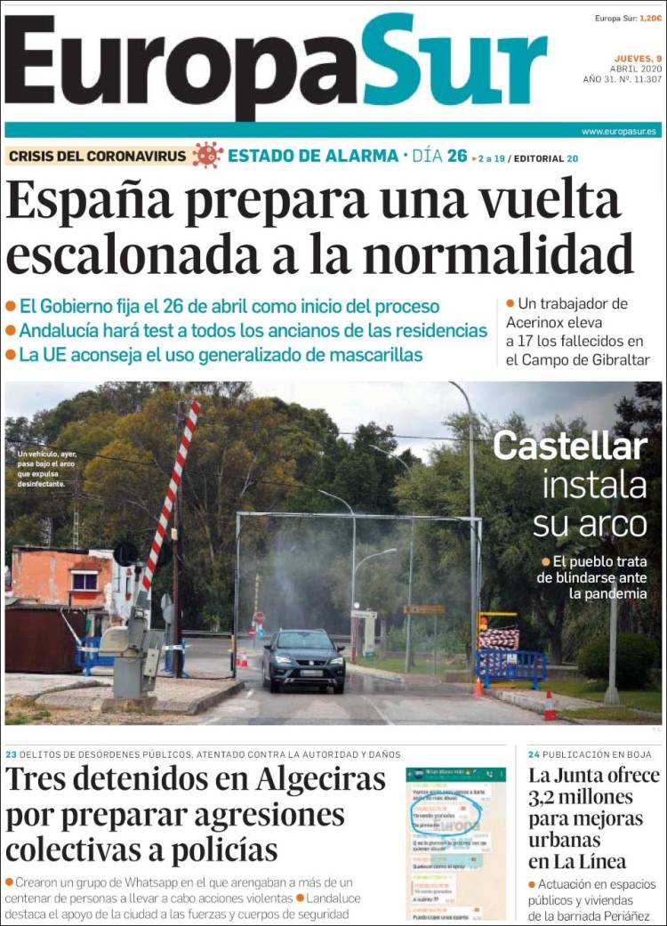 Portada de Europa Sur (España)