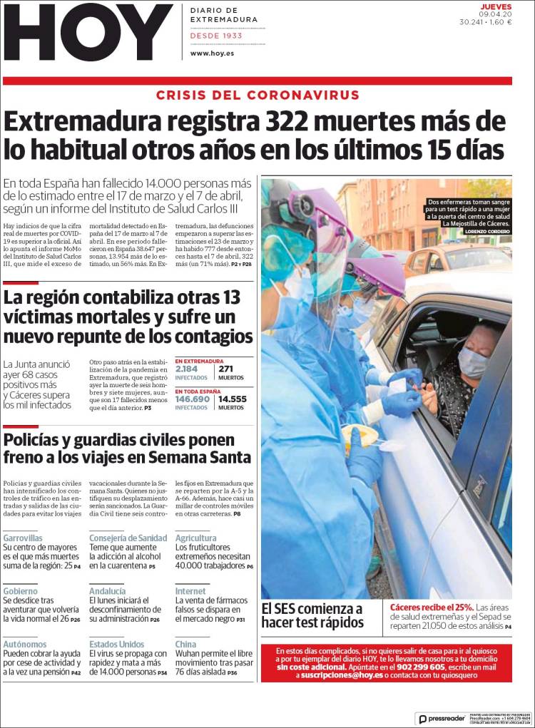 Portada de Hoy - Badajoz (España)