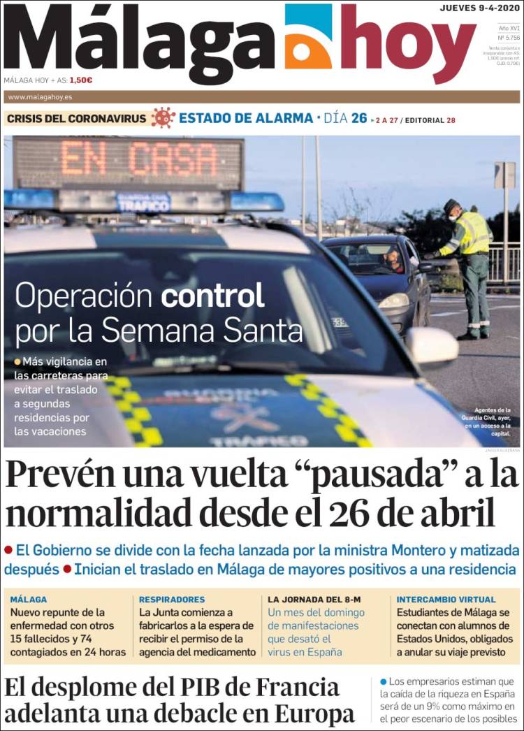 Portada de Málaga Hoy (España)