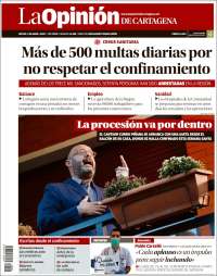 Portada de La Opinión de Murcia (España)