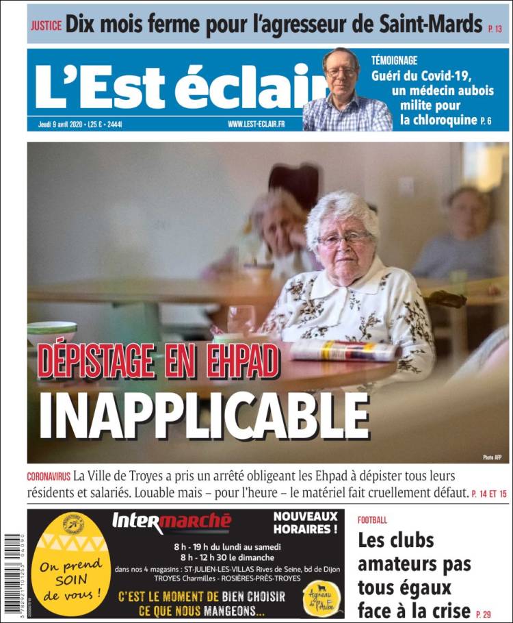 Portada de L'Est Eclair (Francia)