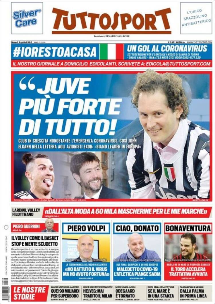 Portada de Tuttosport (Italia)