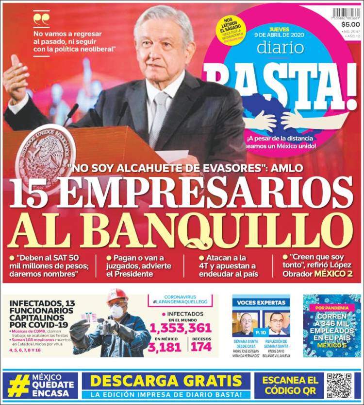 Portada de Diario Basta (México)