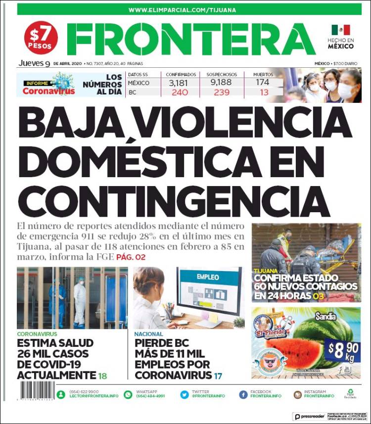 Portada de Frontera (México)