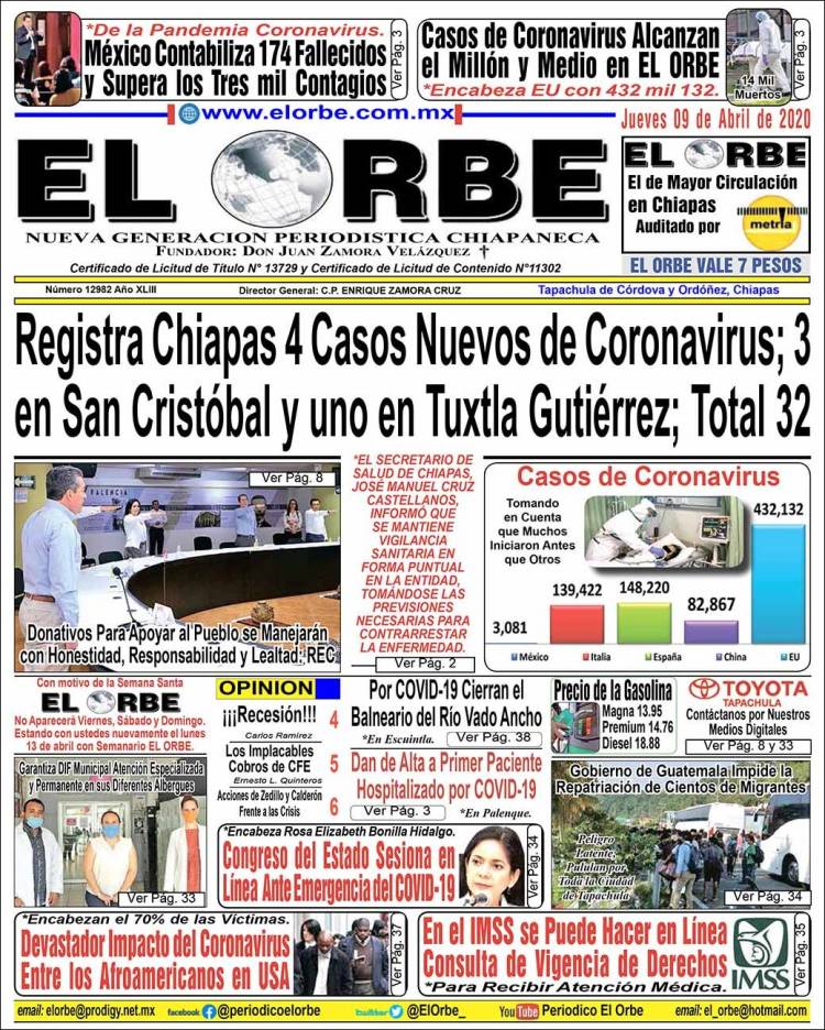 Portada de El Orbe (México)