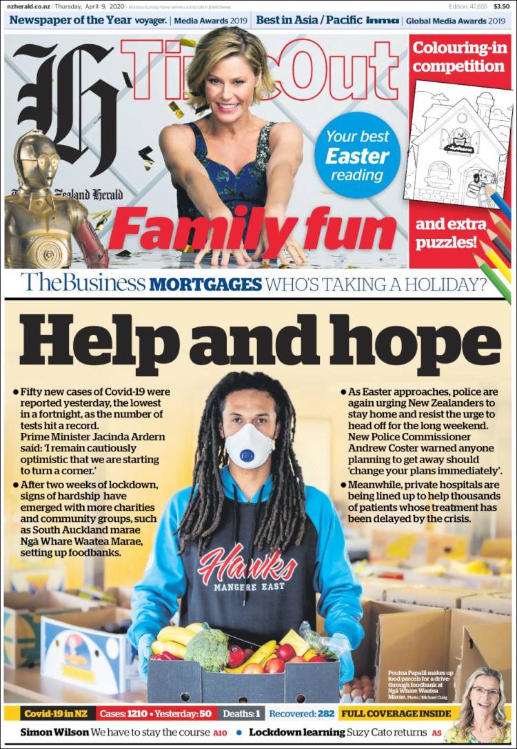 Portada de The New Zealand Herald (Nueva Zelanda)