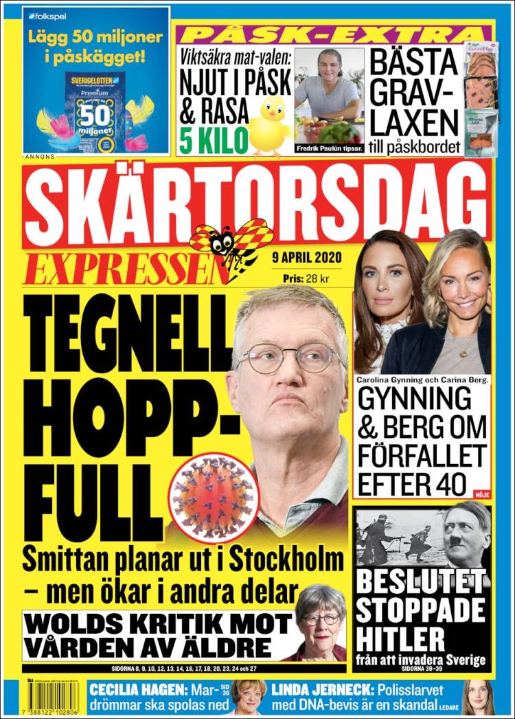Portada de Expressen (Suecia)