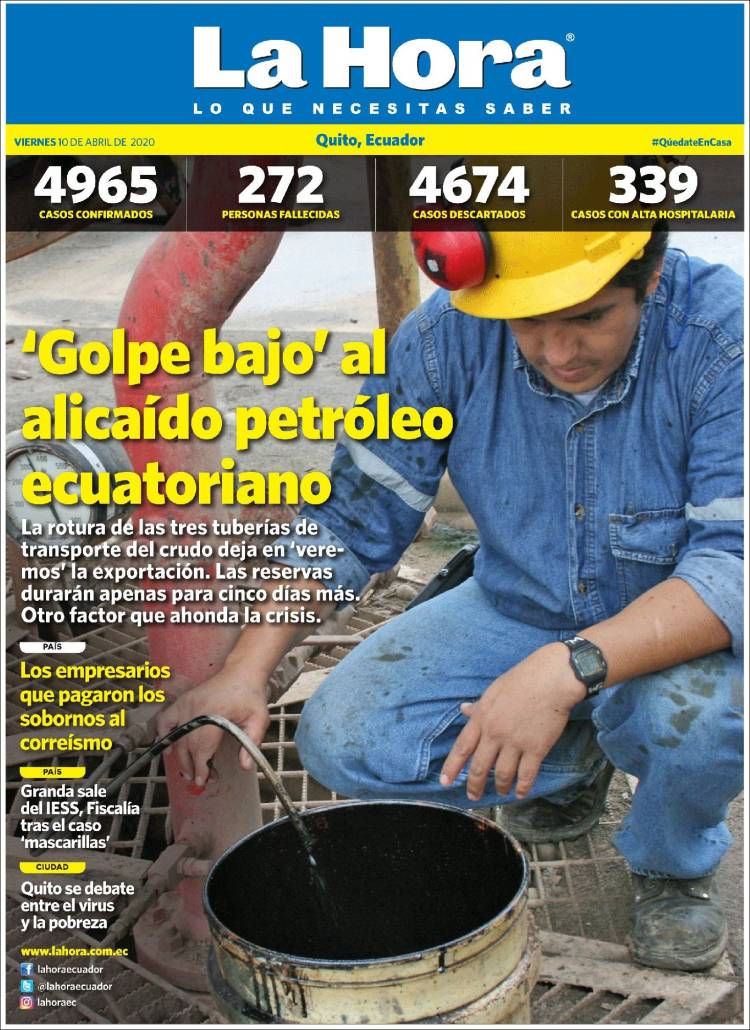 Portada de La Hora - Ecuador (Ecuador)