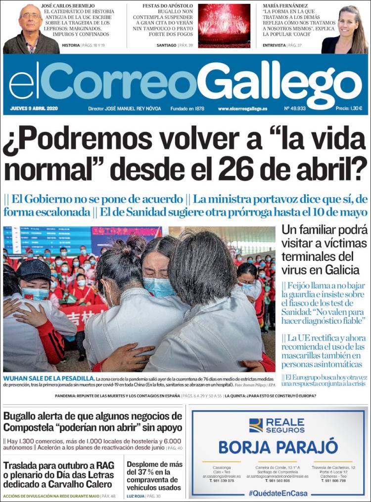 Portada de El Correo Gallego (España)