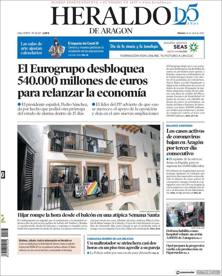 Portada de Heraldo de Aragón (Espagne)