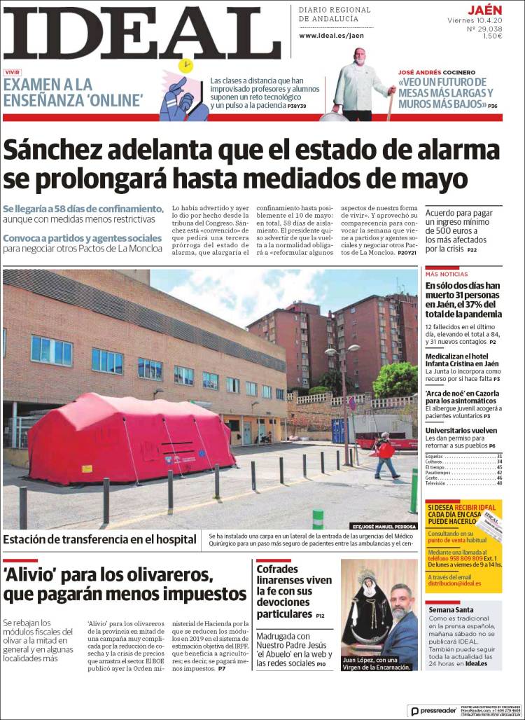 Portada de El Ideal de Jaén (Espagne)
