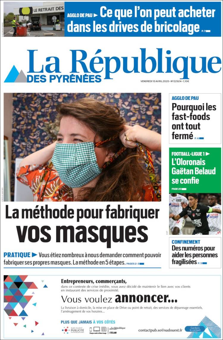 Portada de La République des Pyrénées (Francia)