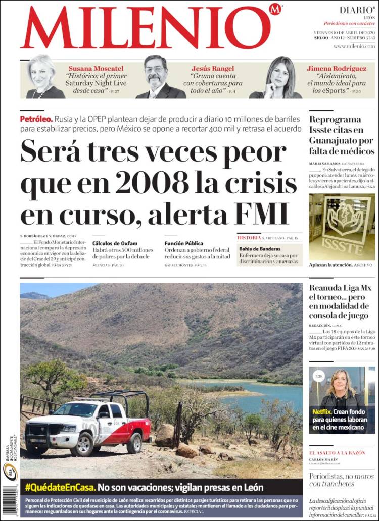 Portada de Milenio de León (M&eacute;xico)