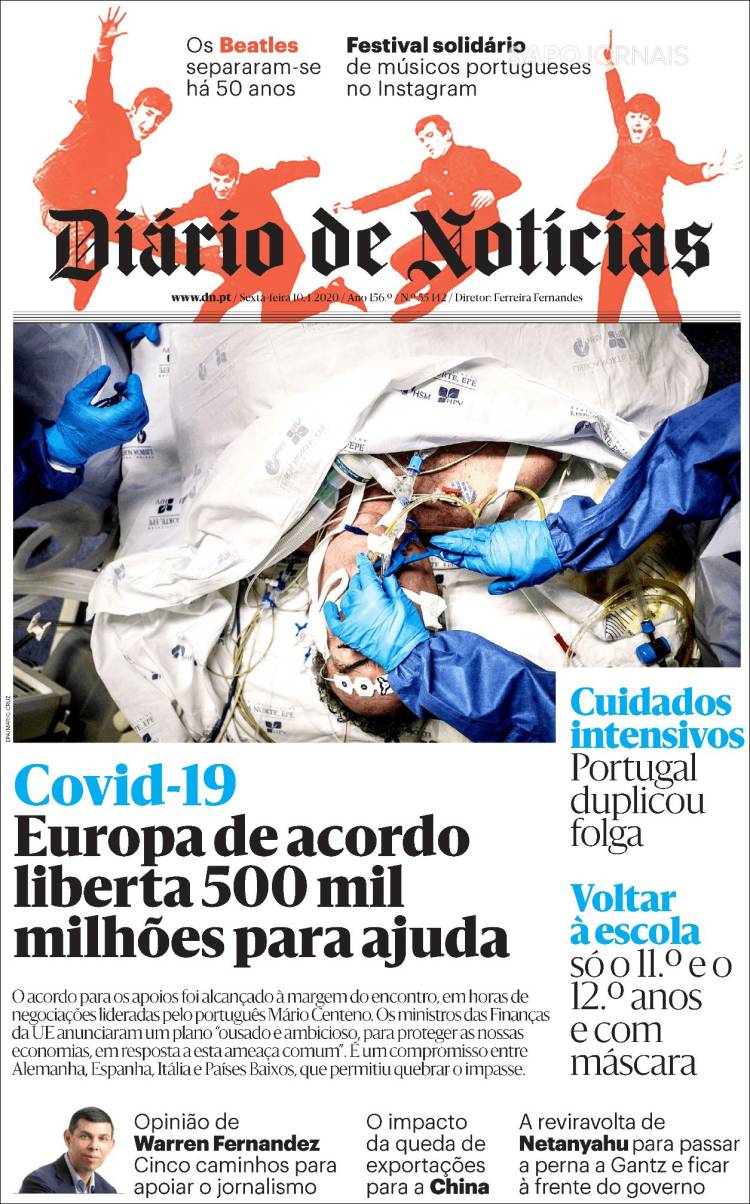 Portada de Diário de Noticias (Portugal)
