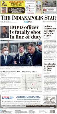 Portada de The Indianapolis Star (USA)