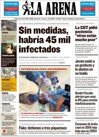 Portada de Diario La Arena (Argentina)