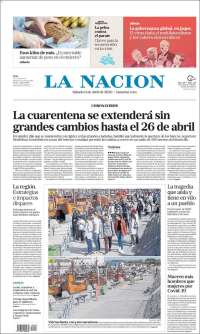 Portada de La Nación (Argentina)