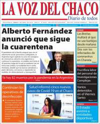 Portada de La Voz del Chaco (Argentina)