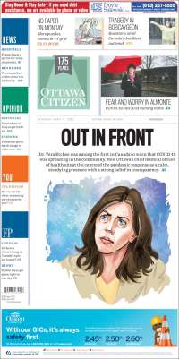 Portada de Ottawa Citizen (Canadá)