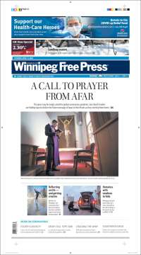 Portada de Winnipeg Free Press (Canadá)