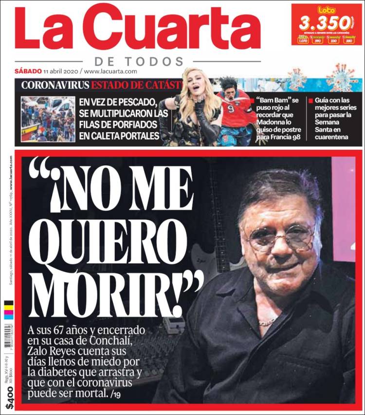 Portada de La Cuarta (Chile)